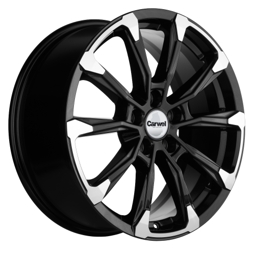 Carwel Ишим-ab 1808 (Geely Tugella) 18x7.5" 5x108мм DIA 63.4мм ET 46мм ABT / Черный с полировкой