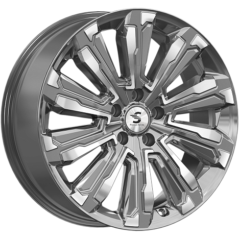 SKAD Humber-mg (Geely Monjaro) 20x8" 5x108мм DIA 63.35мм ET 46мм Diamond Gloss Graphite / Светло-серый с алмазной проточкой