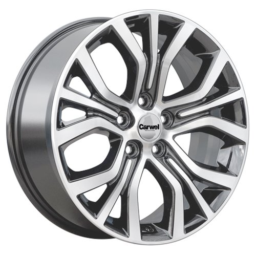 Carwel Лум-ag 1608 (Multivan) 16x6.5" 5x120мм DIA 65.1мм ET 38мм AGR / Графитовый с полировкой