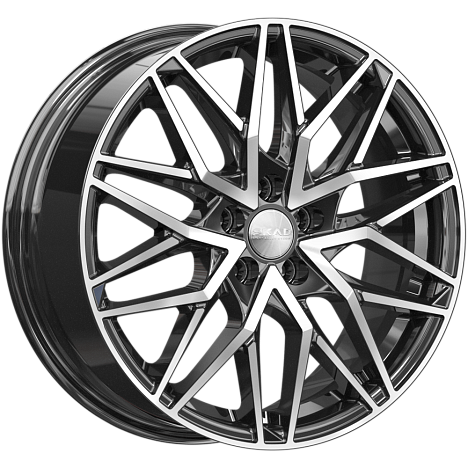 SKAD Азимут-mb 17x7" 5x105мм DIA 56.6мм ET 38мм алмаз / Чёрный с алмазной проточкой