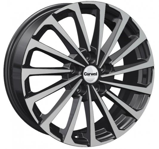 Carwel Кагра-ab 1721 (Geely Coolray) 17x6.5" 5x114,3мм DIA 54.1мм ET 45мм ABT / Черный с полировкой