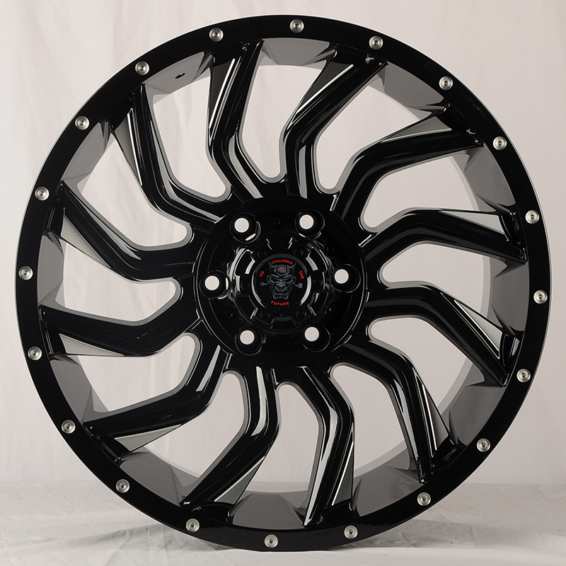 Anzoo JT192-20 20x9.0" 6x139.7 DIA 110.1мм ET 0мм Black+Milling Spoke+Rivet